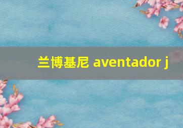 兰博基尼 aventador j